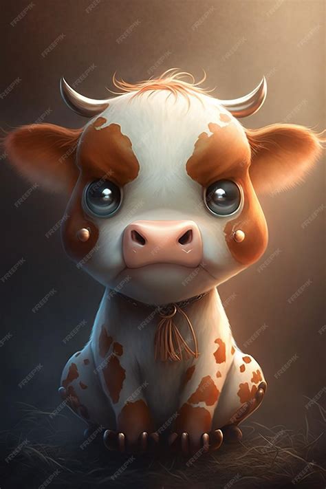 Premium Photo | A cow with blue eyes and a black and white face.