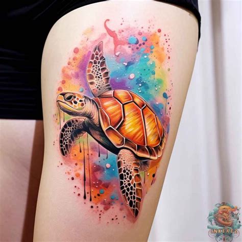 50 Sea Turtle Watercolor Tattoos: A Symbol of Strength and Beauty ...