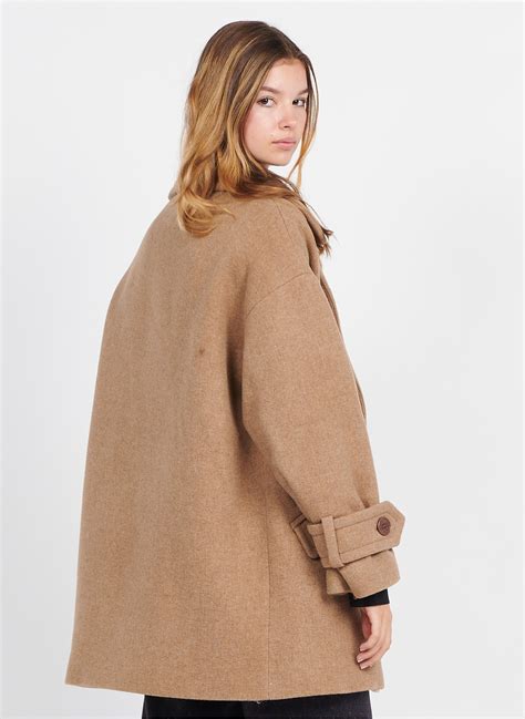 Wollmix-mantel Mit Reverskragen Almond Sessun - Damen | Place des Tendances