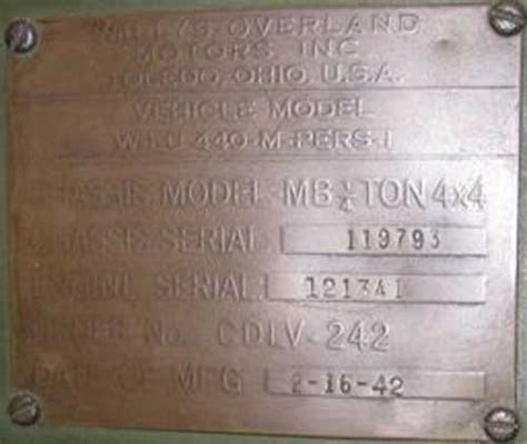 MB data plates