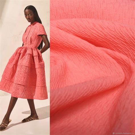 Коралловая жатая органза Giambattista Valli, Ar-M254 купить в интернет ...