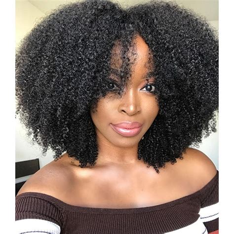 Short Kinky Curly Wigs for Black Women Black Curly Lace Front Wigs Hum ...