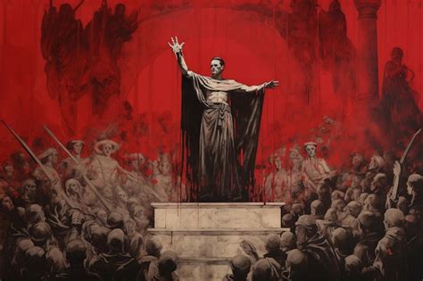 Premium Photo | Julius Caesar Addressing the Senate on Aged Paper