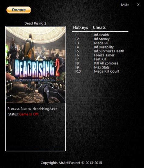 Dead Rising 2 Trainer +10 v3.17.2015 MrAntiFun - download cheats, codes ...