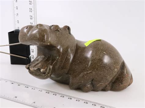 Lot - CARVED STONE HIPPOPOTAMUS