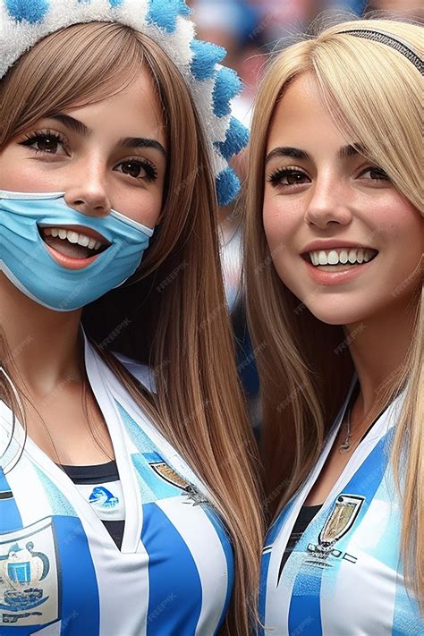 Premium AI Image | Female football fans in Argentina and Brazil
