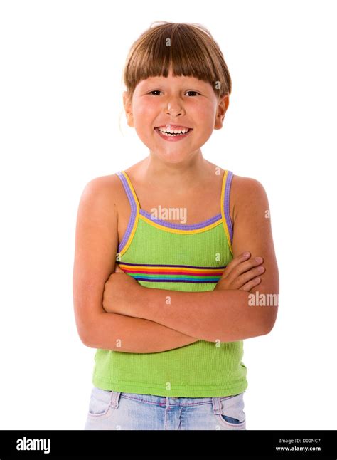 happy smiling  years girl portrait isolated stock photo alamy