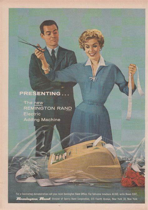 presenting  remington rand electric adding machine ad  boss