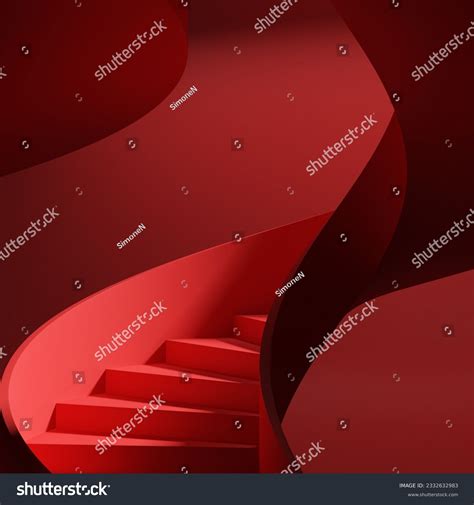 red spiral staircase abstract background stairs stock illustration