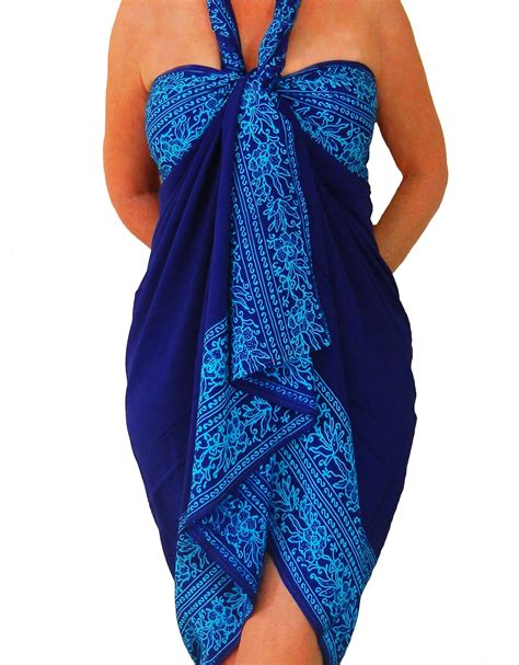 PLUS SIZE Sarong Skirt or Dress ~ Cobalt Blue & Turquoise Batik Sarong ...