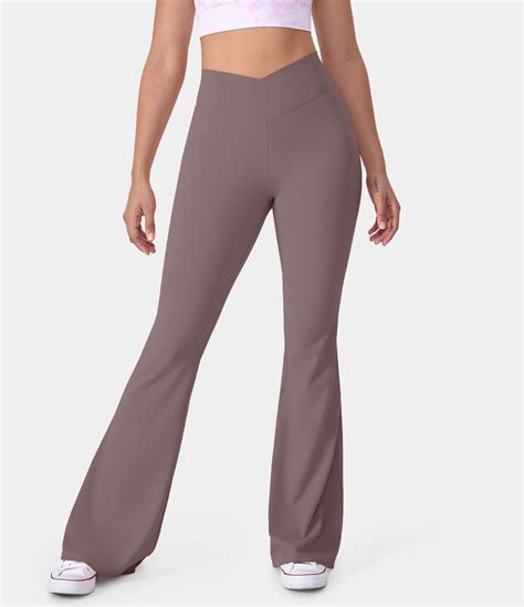 Crossover Super Flare Leggings mit hoher Taille und Gesäßtasche für ...
