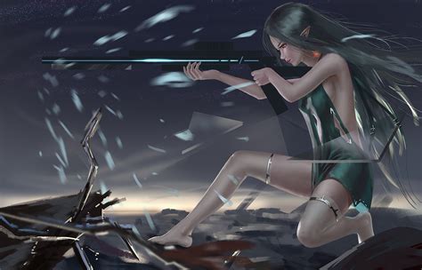 Anime Girl Shooting Gun At Point Wallpaper,HD Anime Wallpapers,4k ...