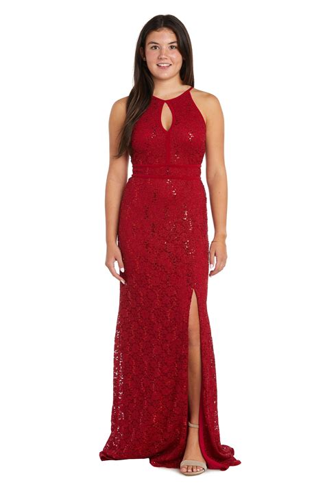 Ivory/Nude Morgan & Co 12346 Long Halter Formal Prom Dress for $73.99