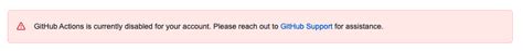 github actions   disabled   account community