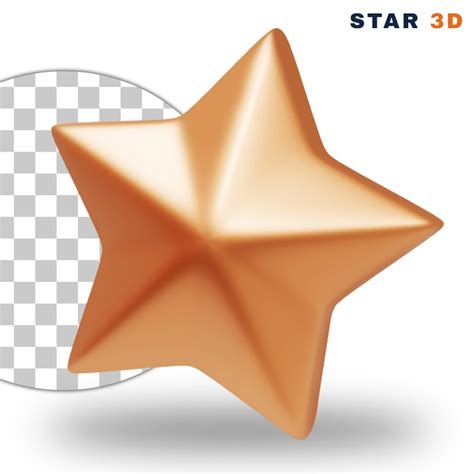 3d реалистичная оранжевая звезда на прозрачном фоне | Премиум PSD Файл
