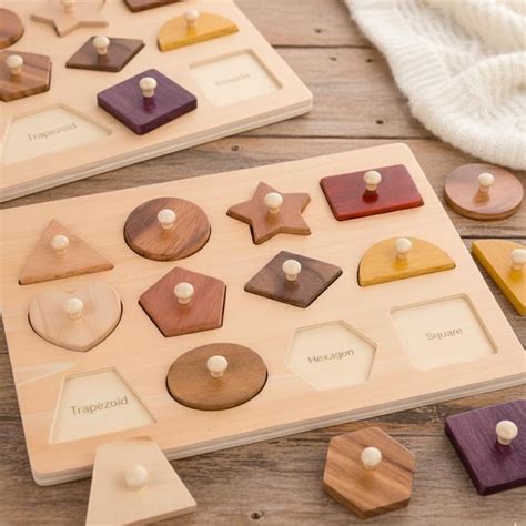 montessori wooden shape sorter toy etsy