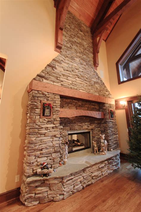 large stone fireplace (VPC Builders) | Custom homes, Home builders ...
