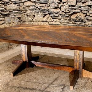 Refectory Table, Wood Dining Table, Chevron Dining Table, Barnwood ...