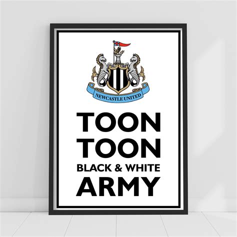 Newcastle United FC Print - Toon Toon Black and White Army Poster Foot
