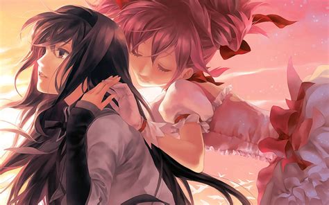 Download Anime Lesbian Homura Akemi Wallpaper | Wallpapers.com