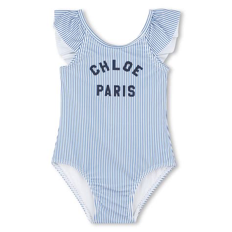 CHLOE Maillot de bain 1 pièce rayé bébé bleu - | Kids around