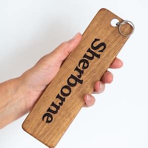 large key ring giant keyring handmade  solid oak  xxl keychain