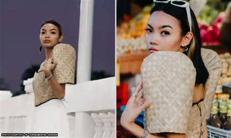 Ganda! Filipiniana top gawa sa banig