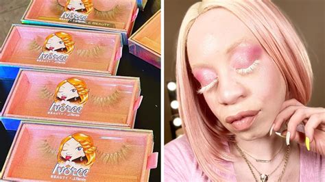 Albino makeup artist creates inclusive false lashes for people with ...