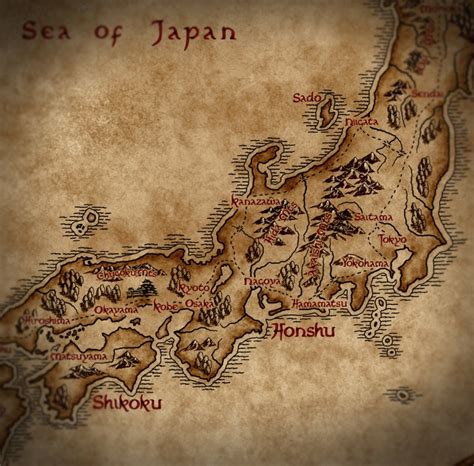 Canvas Map of Japan Fantasy Japan Map on Canvas - Etsy