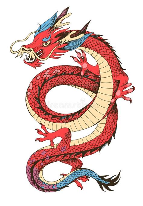 Traditional Oriental Chinese Flying Dragon Stock Vector - Illustration ...