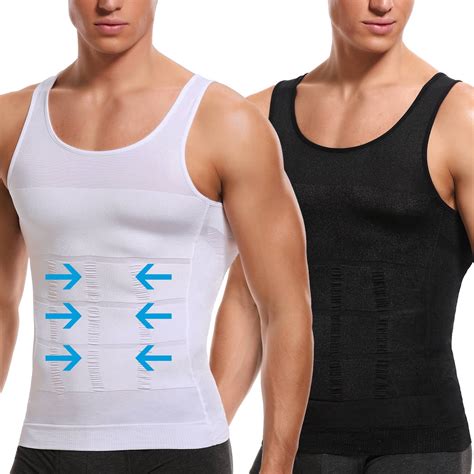 vaslanda  packs men slimming body shaper vest compression shirt gym