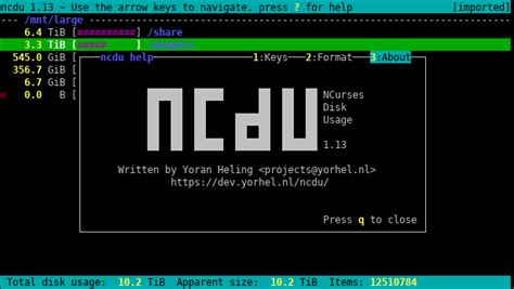 Ncdu Screenshots