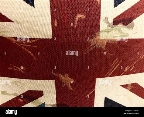 Union Jack flag material close up Stock Photo - Alamy
