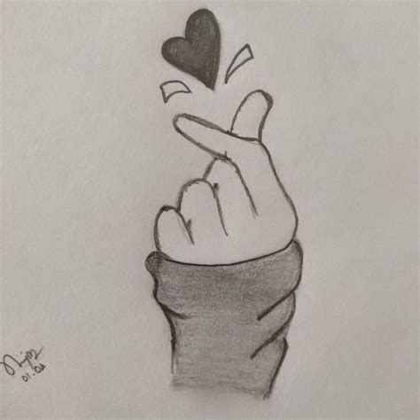Hand Holding Broken Heart Drawing