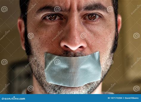 man silenced royalty  stock photography cartoondealercom