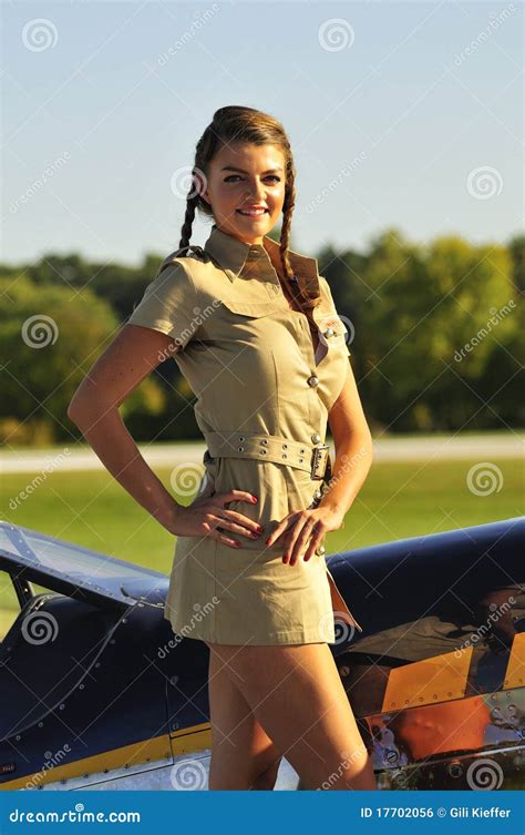 Woman in army uniform stock photo. Image of girl, aircraft - 17702056