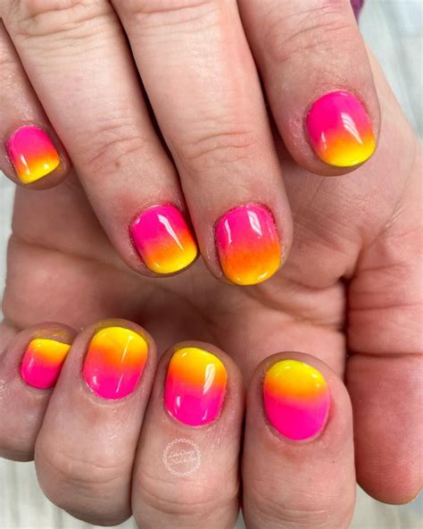 Neon Ombre nails | Ombre nails, Nails, Manicure