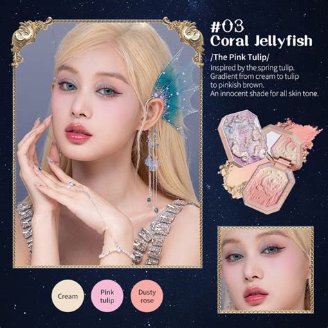 Цветочно-красные румяна Moonlight Mermaid серии Gem Blush Matte Матовое ...