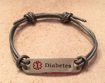 Medical Alert Diabetes Bracelet Blue/Pink Knotted by Diabeadies