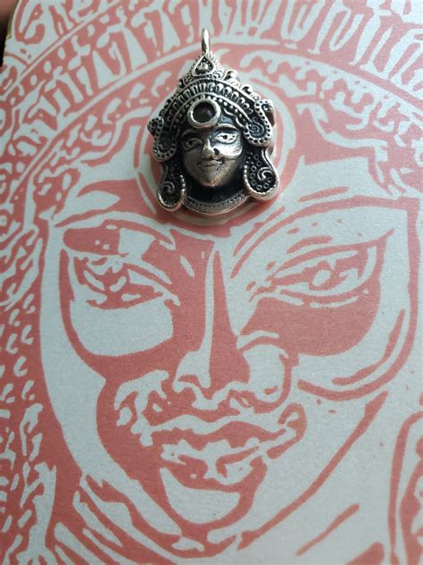 goddess durga engraved mantra pendant mantrau