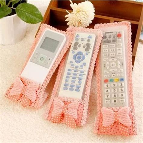 pink cotton  plastic  set save remote control cover  rs set