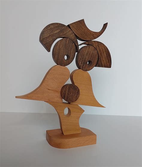Handcrafted Abstract Wood Sculpture: Modern Minimalist Home Decor - Etsy