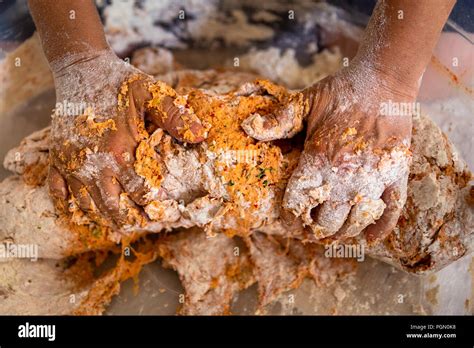 Turkish women preparing Tarhana. Tarhana is a Turkish soup made from a ...