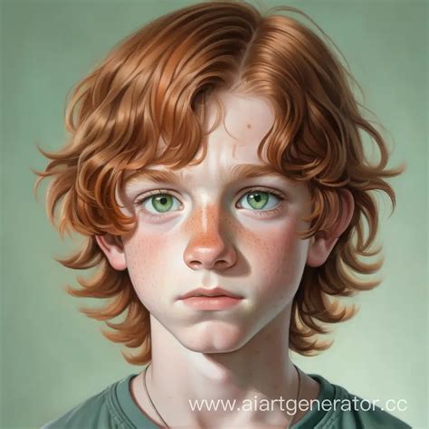 Adolescent with Russet Hair and Green Eyes Unique Features Revealed ...