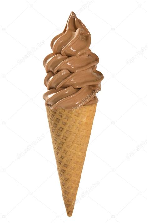 Chocolate Soft Serve Ice Cream Cone