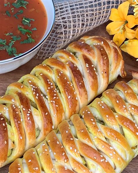 Braided Stuffed Bread - In-Fused Living: The fusion veggie food blog