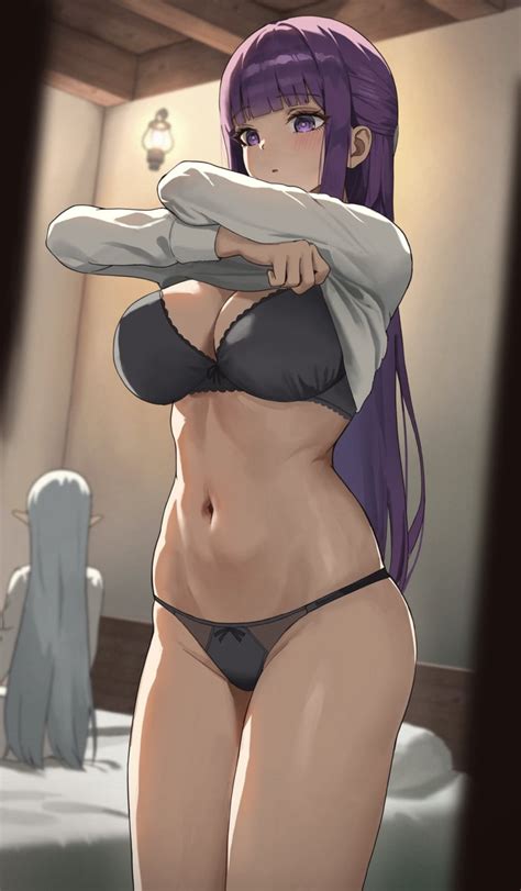 Rule 34 - 2girls anteiru anteiru3939 bed black bra black panties blunt
