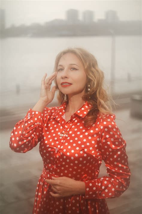 woman polka dot dress retro  stock photo public domain pictures