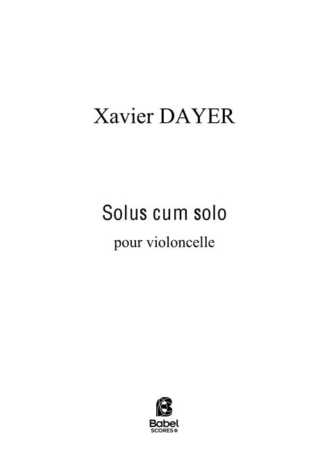 Solus cum solo - BabelScores | Instrumental Music