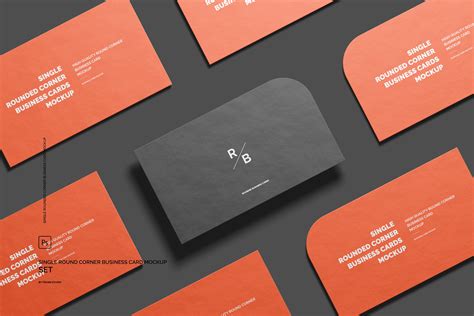 single rounded business card mockup mockups creative market